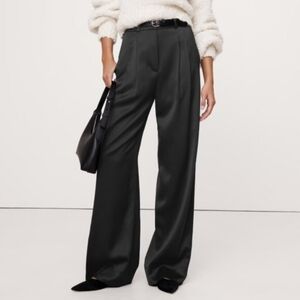 Banana Republic Soho High-Rise Wide-Leg Italian Satin Pant Black